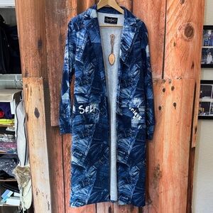 Ginger G Blue Patterned Jean Jacket